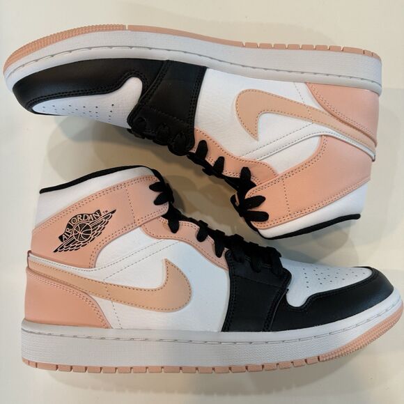 NIB Nike Air Jordan 1 Mid Arctic Orange Black Crimson Tint 554724-133 Mens 9.5 main image 6